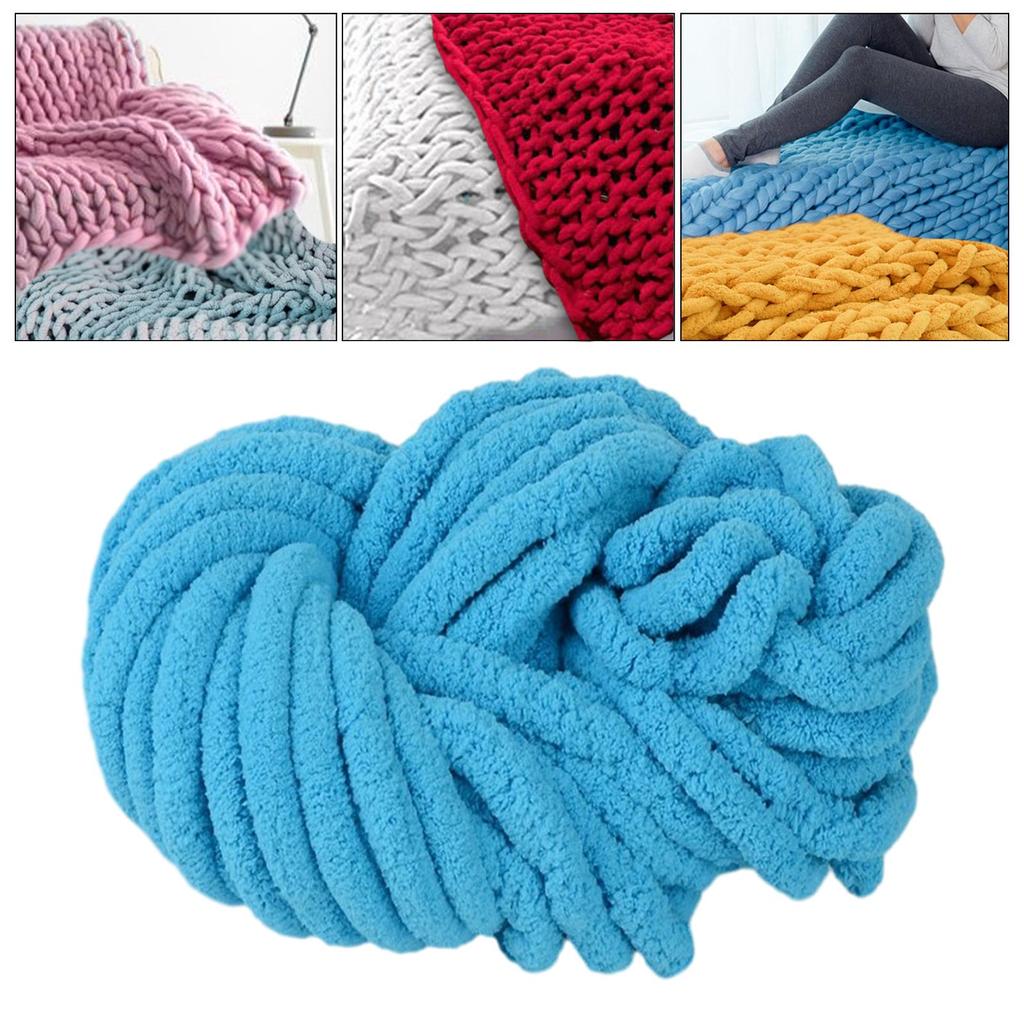Chunky Chenille Yarn Thick Yarn Jumbo Gauge 7 Plush Yarn Acrylic Bulky Yarn for Bed Hand Knitting Crochet Throw Cushion