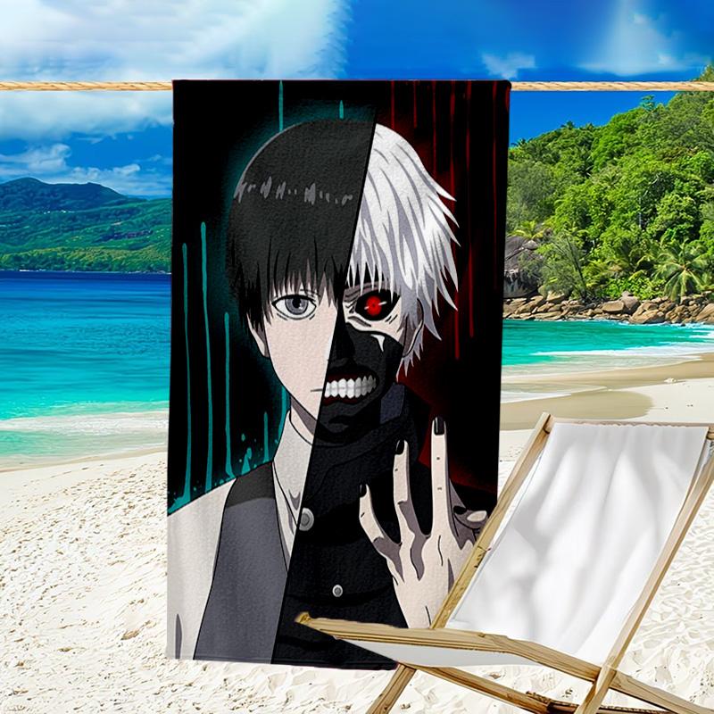 Tokyo Ghoul Kaneki's Struggle Microfiber Beach Towel, Lightweight And Quick-Dry, for Summer Travel, Beach Essential, Swimming Pool Outdoor