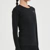 Li Ning Badminton Series однотонный свитер с логотипом и круглым вырезом, облегающий свитшот с длинными рукавами, женская толстовка черного цвета AUDR110-1