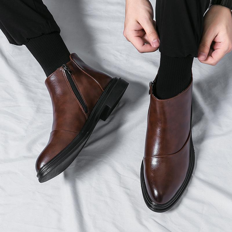 Модные ботильоны мужские ботинки модная обувь для взрослых мужские туфли челси из натуральной кожи деловые формальные туфли классические повседневные кожаные ботинки