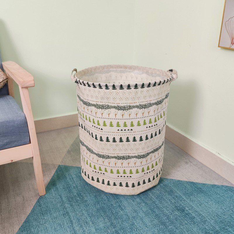 Extra Large Cotton Linen Folding Laundry Basket and Toy Hamper