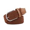 Ремень из искусственной кожи с пряжкой из плетеной ткани, эластичный пояс, классические холщовые ремни