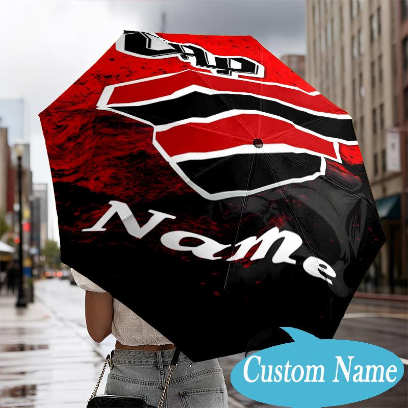 Custom Name Cap Skull Design Umbrella Folding Umbrella, Automatic Umbrella - 8-Frame for Travel, Casual Lightweight Personalized Gifts