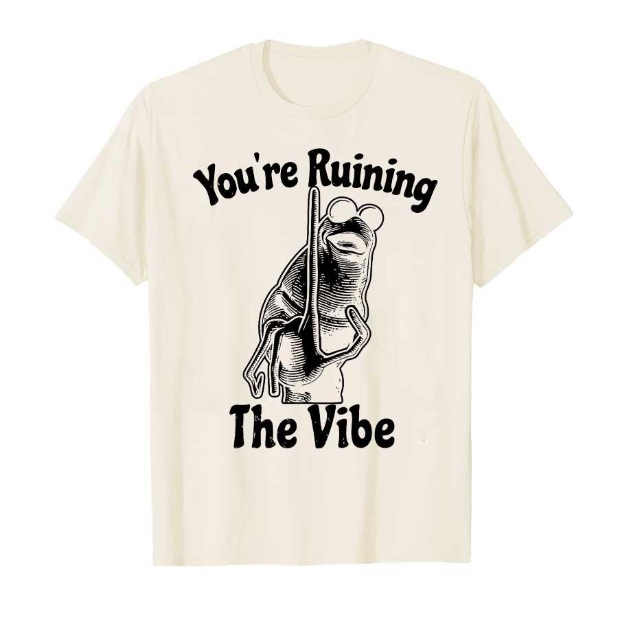 New SpringSummer Youre Ruining The Vibe Funny Marcus The Worm Meme Printed Cotton Tshirt Fashion Casual Short Sleeve Tshirt