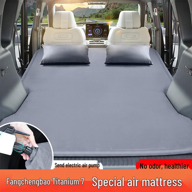 Leopard Titanium 7 Inflatable Car Camping Mattress - Travel Air Cushion for Vehicle Trunk