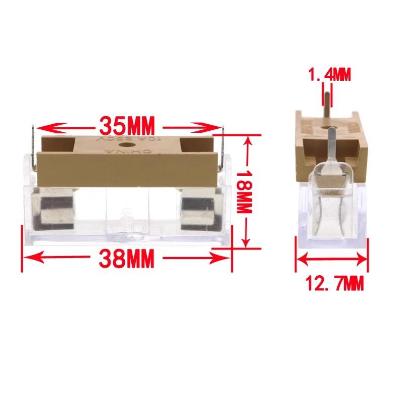 5Pcs With Transparent Cover 5*20mm 6*30mm Glass Fuse Holder Insurance Tube Socket 5x20mm 6x30mm Insurance Box 250V FUSE Fuse Holders1