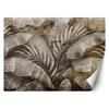 Wallpaper Tropical Leaves On a Texture Imitating Concrete