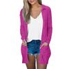 Women's Fashion Cardigan Lightweight Long Sleeve Button Loose With Pocket Solid Color Jacket