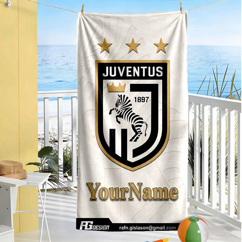 Juventus Personalized Name Beach Towel Soft Durable Quick-Dry Perfect for Traveling Yoga Camping and Swimming