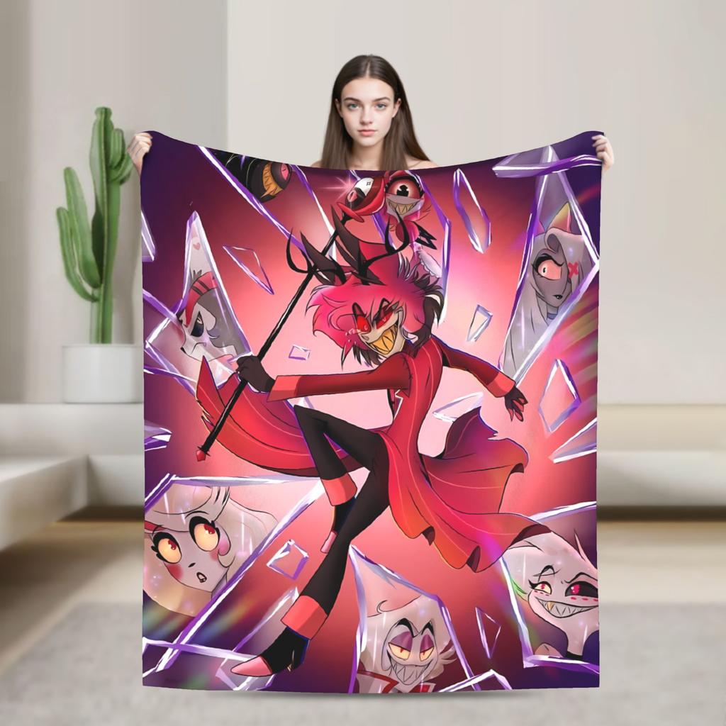 Vox Alastor Hazbin Hotels Blanket Super Soft Graphic Plush Throw Blanket For Girls Boys Living Room Flannel Bedspread Bed Cover