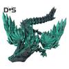 3D-печатная фигурка летающего дракона с подвижными суставами, красочная фигурка дракона, шарнирная модель крылатого дракона, игрушка-фиджет, настольное украшение, орнамент