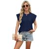 Summer Short Sleeve O Neck Solid Color Breathable Casual Women Pullover T Shirt Blouse Top