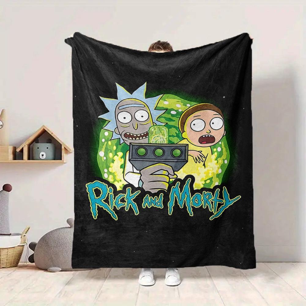 1 шт. Фланелевое одеяло RickMorty Легкое Мягкое Теплое Всесезонное одеяло для дивана, кровати, путешествий, L1028062
