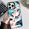 Аниме M-MIKU Чехол для телефона для iPhone 17,16,15,14,13,12,11,Pro,Max,Plus,E,Air,Mini Противоударный Черный Бампер
