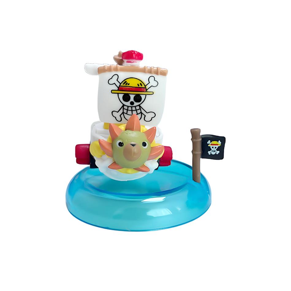 One Piece blind box 1-8pcs Anime Ship Figure Luffy Model Toy kawayi Mini Boat Pirate Ship Navy Going Merry Boat Assembled Model