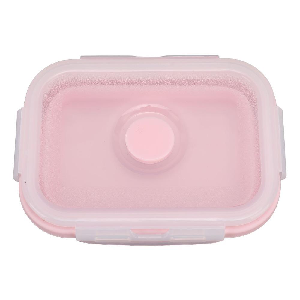 2PCS Silicone Lunch Storage Container Collapsible Design Airtight Kitchen Organizer For Picnics
