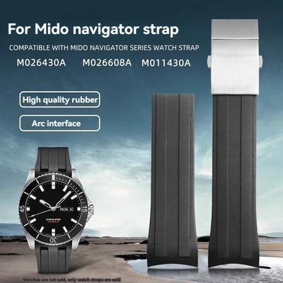 Изогнутый резиновый ремешок для серии Mido Navigator M026430A M026608A Starfish M011430A Силиконовый ремешок для часов Браслет Citizen 22 мм