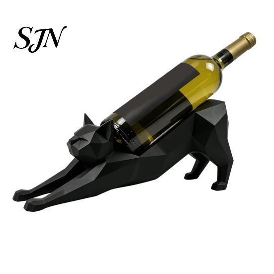 Stable Wine Support 3D Printed Cat Bottle Holder, Minimalist Geometric Shaped PLA Holder Rack for Home Bar Counter, Gift Lovers Modern Tabletop
