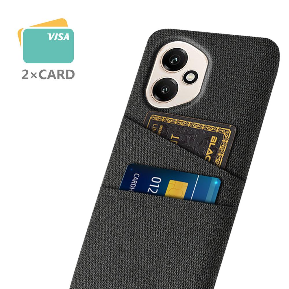 For Honor 400 5G (Global) Case Cloth+Hard PC Phone Cover with Dual Card Slots