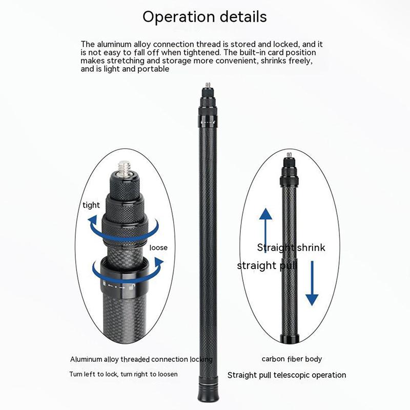 1 шт. 1,5/2,9/углеродное волокно невидимая расширенная версия селфи-палка для Insta360 X3/One X3/One Rs аксессуары для Gopro