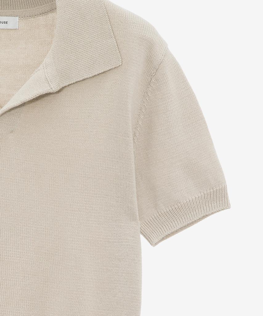 BASIC HOUSE Women'S Acrylic Open Collar Sweater Light Khaki Lzkt3201