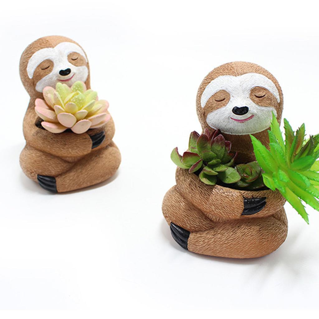 Sloth Flower Pot Ornaments Innovative Resin Succulent Pots Planter Desktop Ornaments