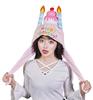 [Прозрачный камень] аксессуар для косплея на день рождения, Хэллоуин, шляпа с клубничным тортом, женский розовый костюм свободного размера