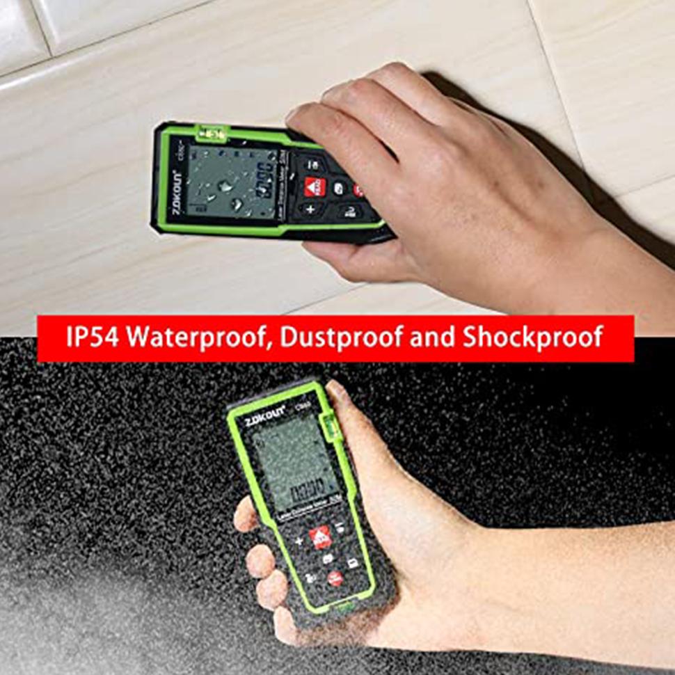 Shockproof Laser Distance Meter Electronic Ruler Laser Digital Tape Stable Multi-functional Laser Range Finder with 99 Data Storage 2 AAA Batteries