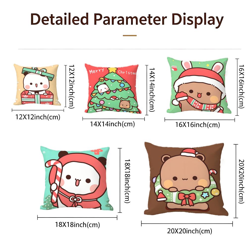 Cartoon Bubu Dudu Cushion Cover Cushion Cover Set 4Pcs 50X50 45X45 40X40 Pillowcase Decorative Sofa Home Decor