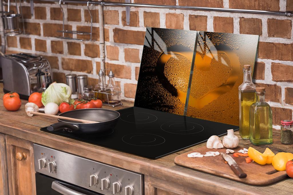 СТЕКЛЯННАЯ ЗАЩИТНАЯ ПАНЕЛЬ ДЛЯ ПЛИТЫ 70x52 СЕРДЦЕ
