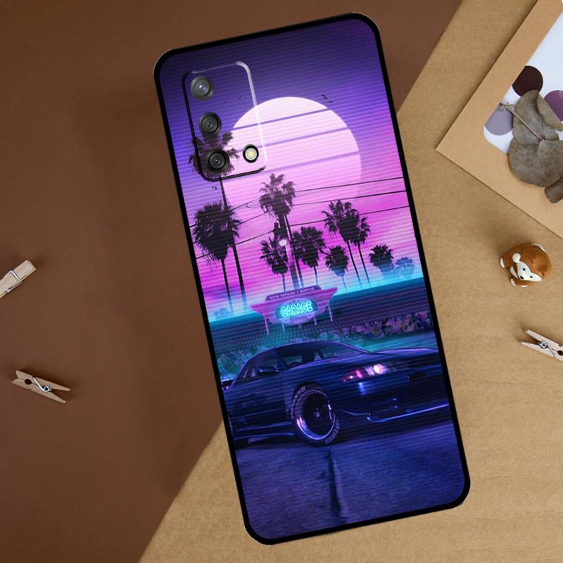 Synthwave 80's Retro Neon vaporwave For Oppo A60 A40 A80 A74 A94 A54 A18 A38 A58 A78 A98 A16 A76 A96 A15 A57S A17 A77 Phone Case