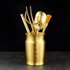 Brass Tea Ceremony Tools Set 6-Piece Grooming Kit Gongfu Accessories Teaspoon Tongs Brush Holder