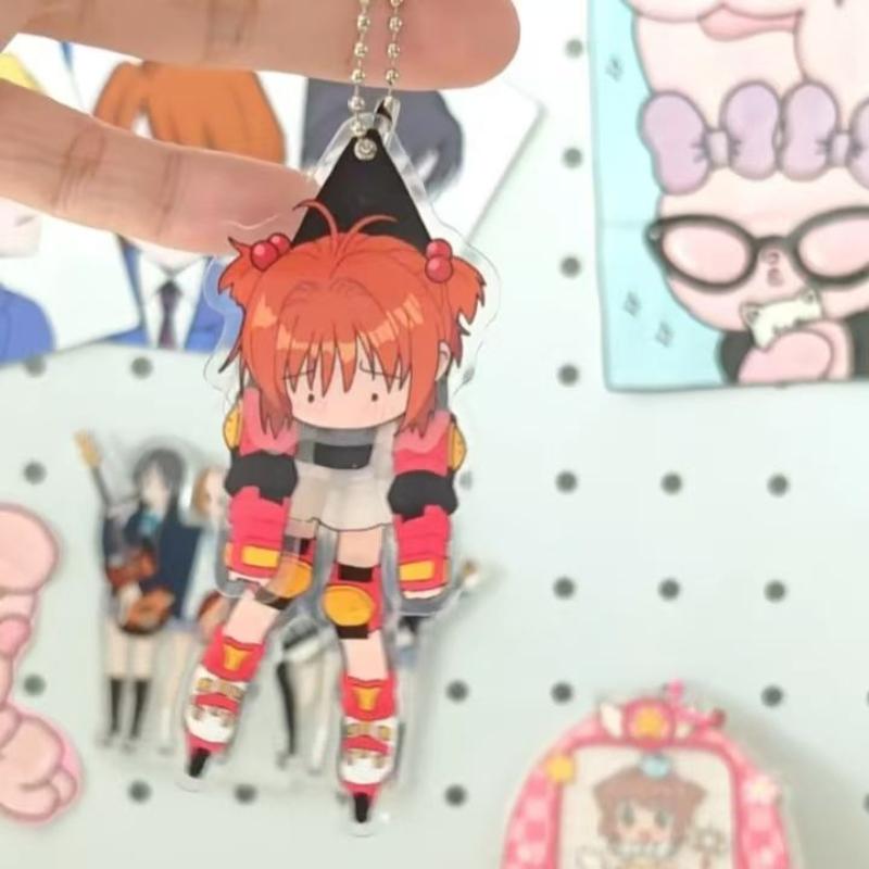Аниме Cardcaptor Sakura КИНОМОТО САКУРА Брелок для косплея Кавайный Унисекс Акриловый Брелок Цепочка для ключей Украшение для сумки Декорация Реквизит
