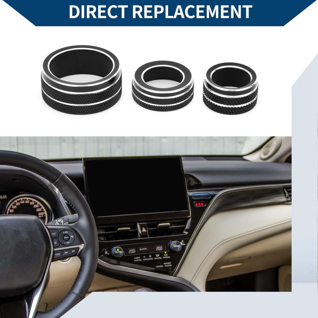 Хихаха Тойота Камри AC Медиа Радио Громкость Настройка Переключатель Управления Зеркалами Наклейка Алюминий Черный 21-23 Накладки/Отделка Интерьера/Стильный Сплав/5 Штук