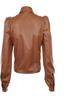 Lambskin Handmade Genuine Stylish Casual Party Women's Shirt Brown Leather