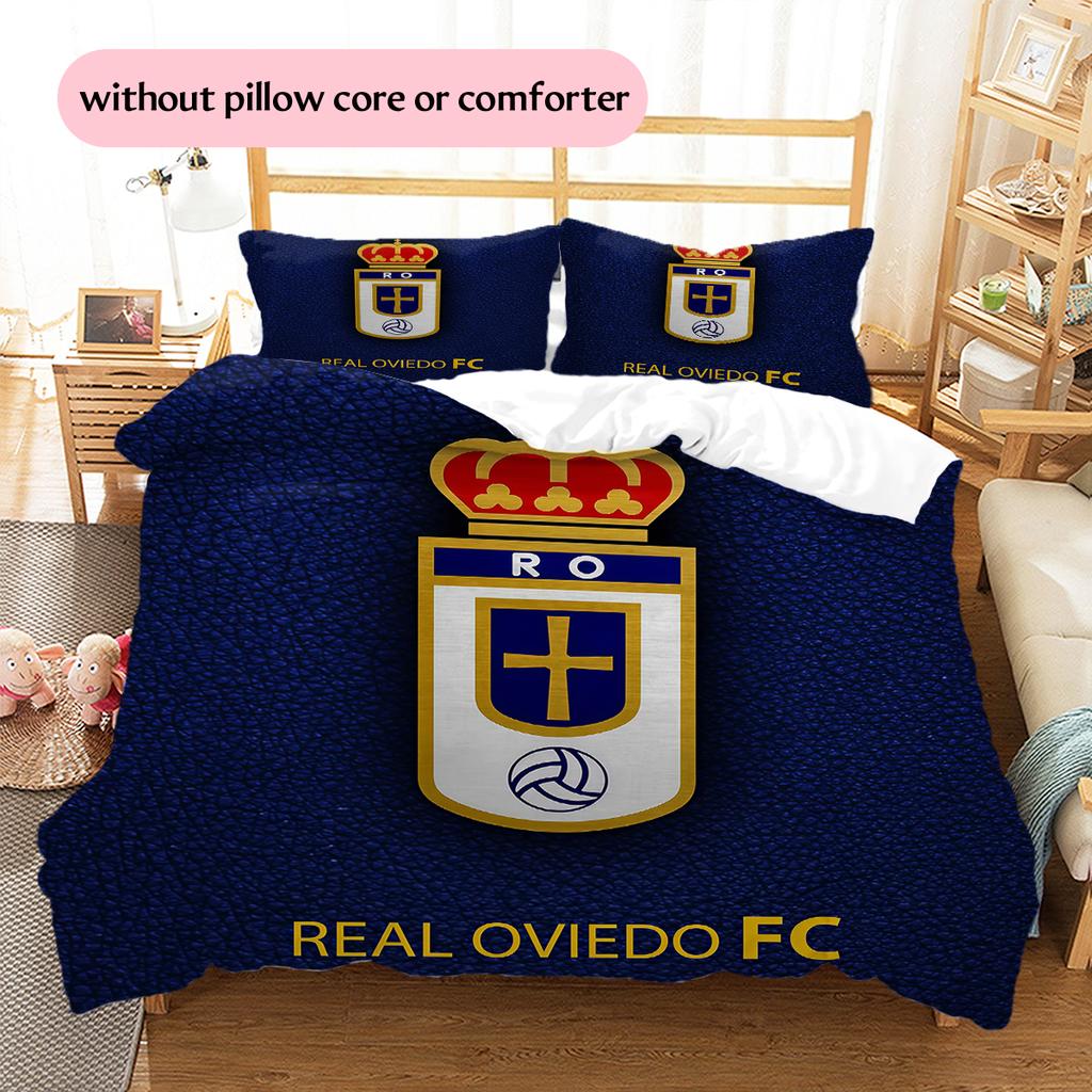 Real Oviedo Pattern Bedding Home Decoration Birthday Gift (1 * duvet cover + 2 * pillowcase, without core)