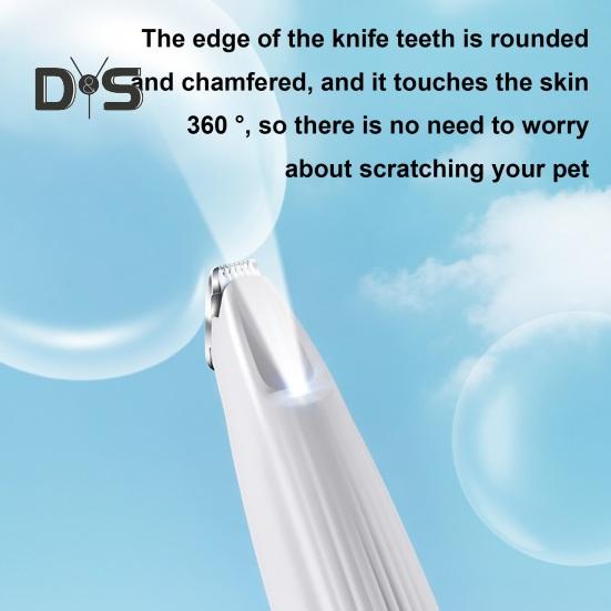 Триммер для лап домашних животных со светодиодной подсветкой, точный триммер для домашних животных, беспроводные машинки для стрижки с низким уровнем шума, перезаряжаемый через USB триммер для шерсти домашних животных