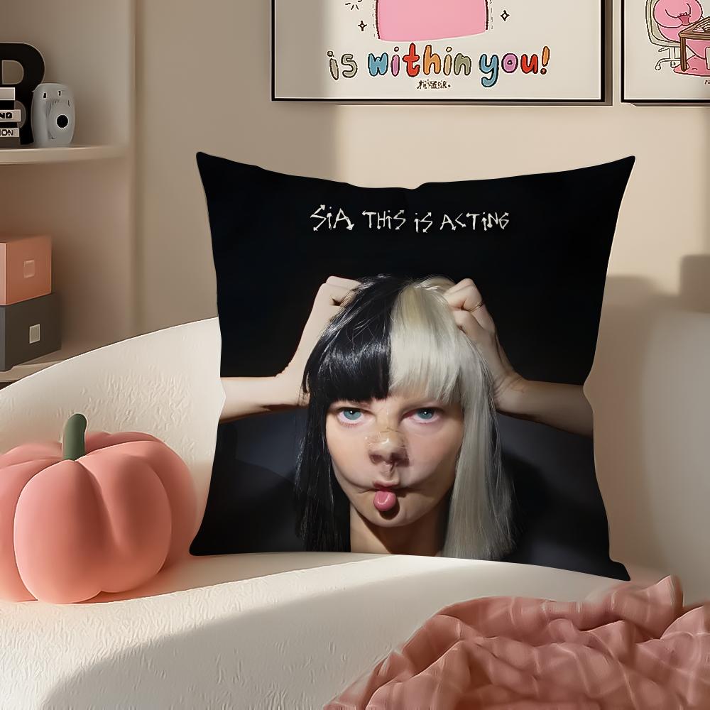 Mysterious Pop Australian Singer SSia FFurler Cushion Cover Pillowcase Short Plush Invisible zipper Room Sofa Cushion Cover