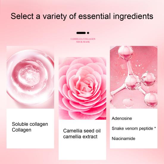 5 шт. патчи против морщин для шеи, увлажняющие укрепляющие патчи для шеи, разглаживающие коллагеновые подушечки для шеи, питательная пленка для шеи с камелией