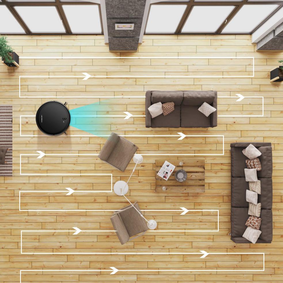 LIECTROUX Робот-пылесос L200, с управлением через приложение швабры HomeCleaning Подметание, навигация по карте, 4000PA