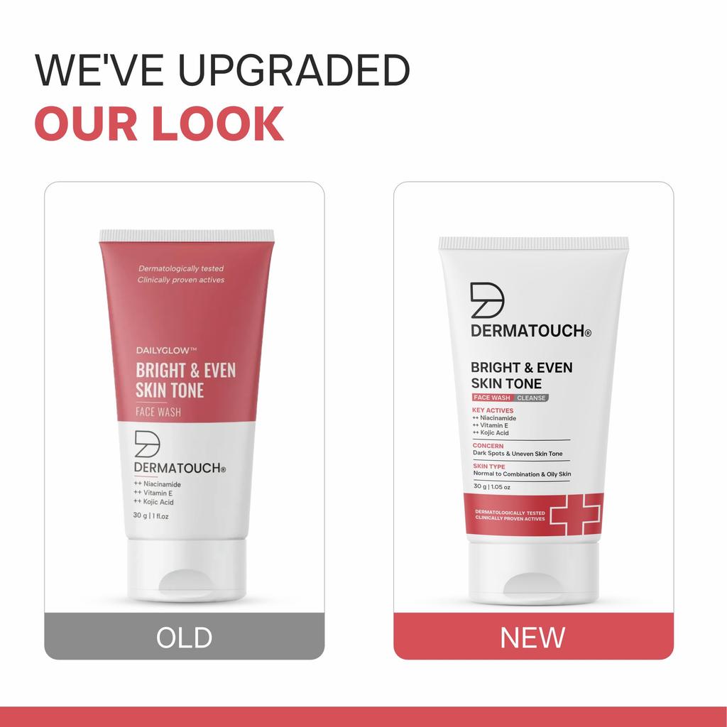 DERMATOUCH Очищающее средство для лица «Сияние и ровный тон» с ниацинамидом, витамином Е и койевой кислотой | Для загара, пигментных пятен, темных пятен и неровного тона кожи | Масло Кон