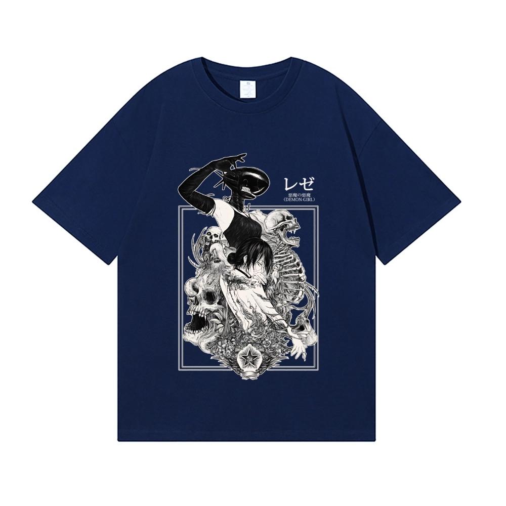 Reze Chainsaw Man 2026 Print T-Shirt, Short Sleeve T-Shirt, Men's and Women's, Men's Harajuku Tops