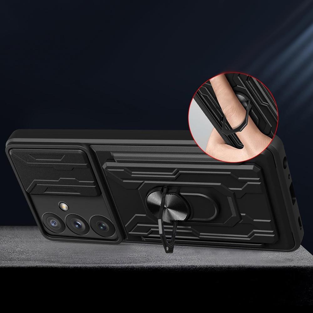 Case for Samsung Galaxy A37 5G, with stand and camera cover, black