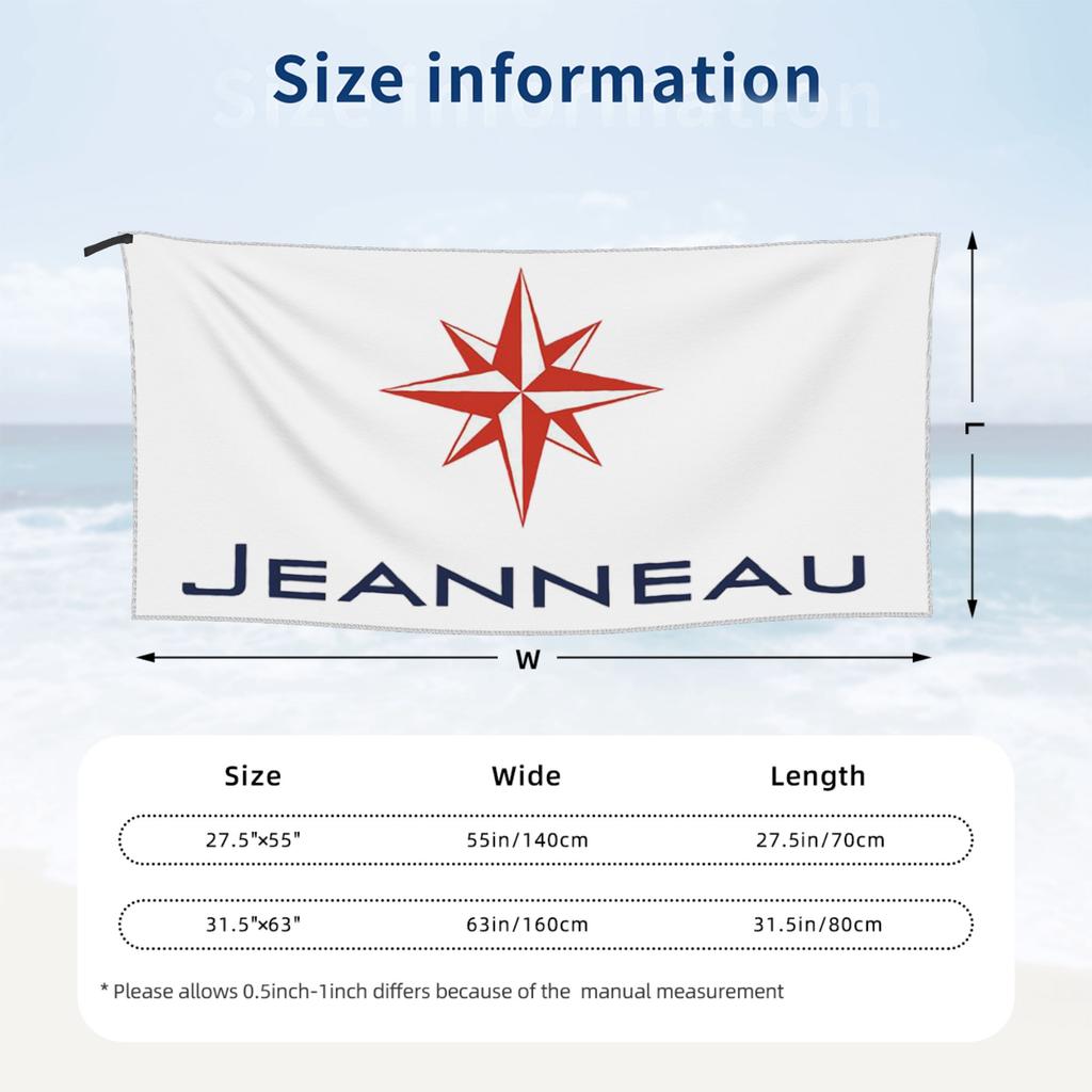 Полотенце для пляжа Jeanneau Yachts Мягкая микрофибра Быстросохнущее Впитывающее Быстрые полотенца для йоги