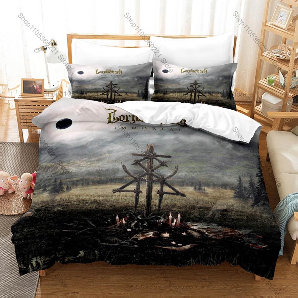 Dark Horror Art Graphic Lorna Shore Extreme Metal Bedding Set Duvet Cover With 2 Pillowcases Teen Metalhead Bedroom Decor