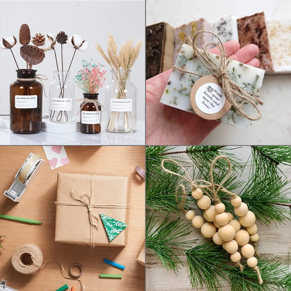 Натуральный джутовый шпагат Длинная коричневая веревка для рукоделия Упаковка подарков Садоводство Свадебный декор Винтажный шнур Шнур для шитья мешковины своими руками