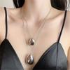 Chic Pendant Necklace with Smooth Waterdrop Charm Personalized Waterdrop Pendant Neck Jewelry Modern Neckchain Adornment