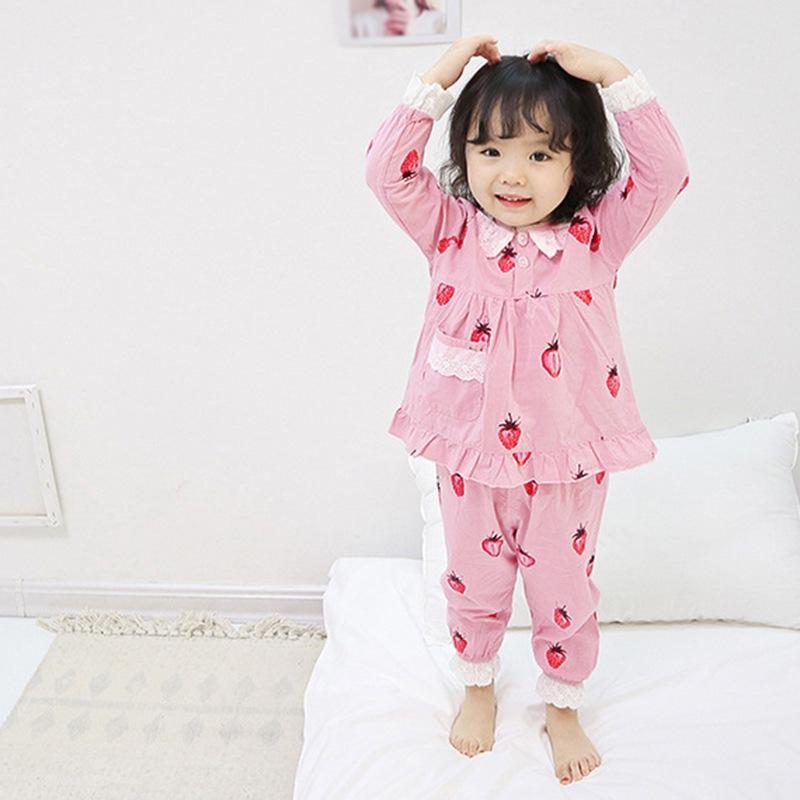 Пижамный комплект для девочек, детская ночная рубашка, одежда для девочек с длинными рукавами, одежда для сна