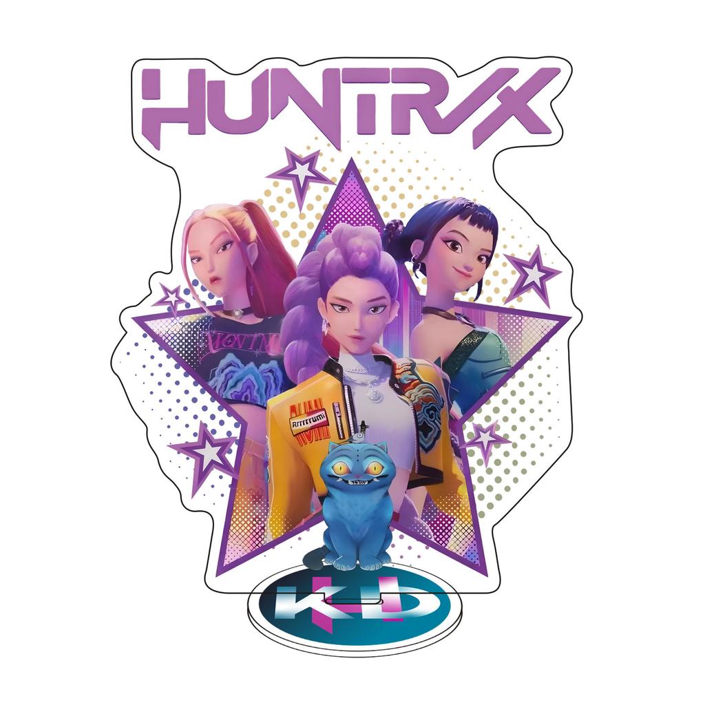 Kpop Demon Hunters Standing Up Ornament Acrylic Superstar Desktop Stand Decor Anime Figures Craft Creative Fans Gift