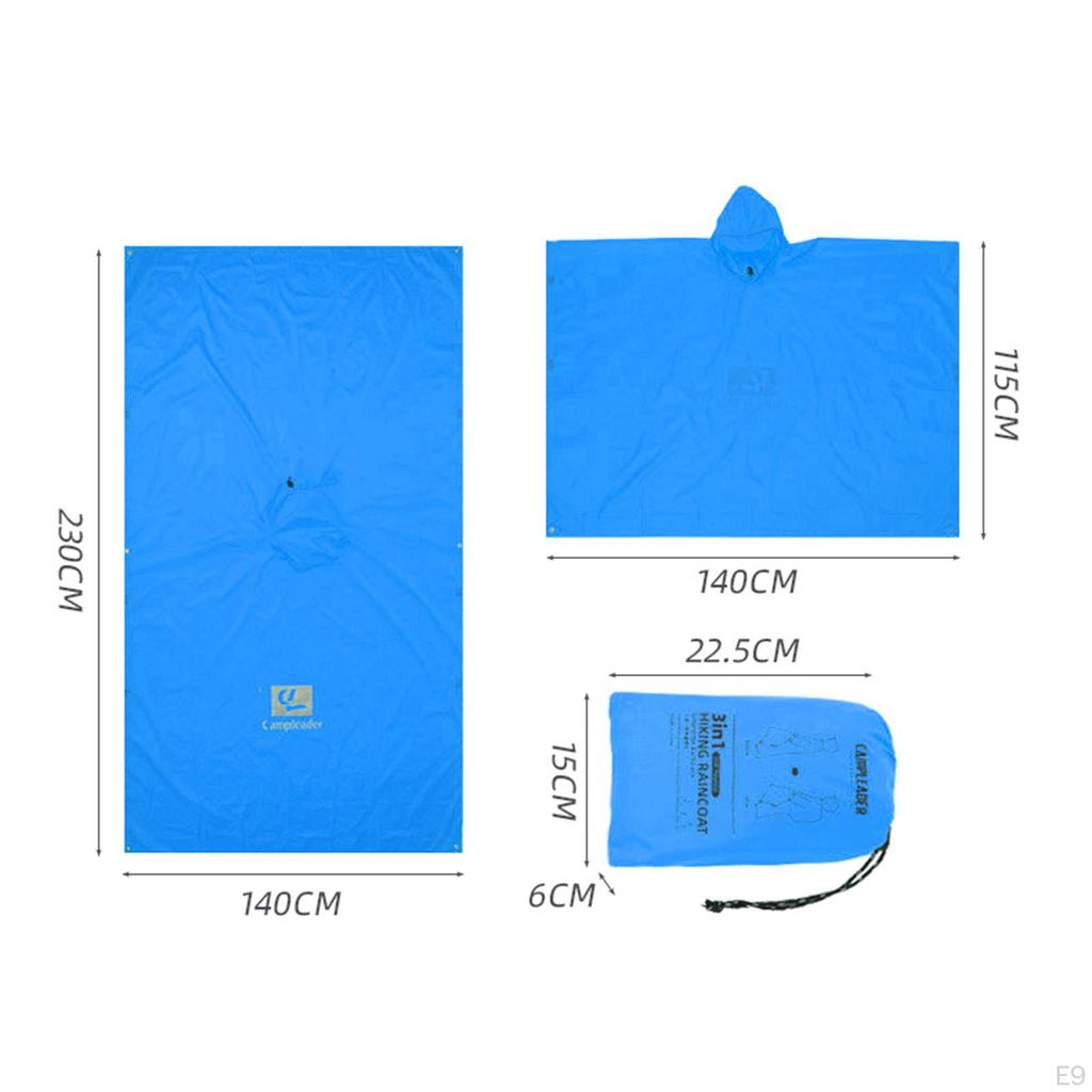 Hooded Rain Poncho Jacket 3 In 1 Adults Raincoat Coat for Sporting Event Fishing Travel